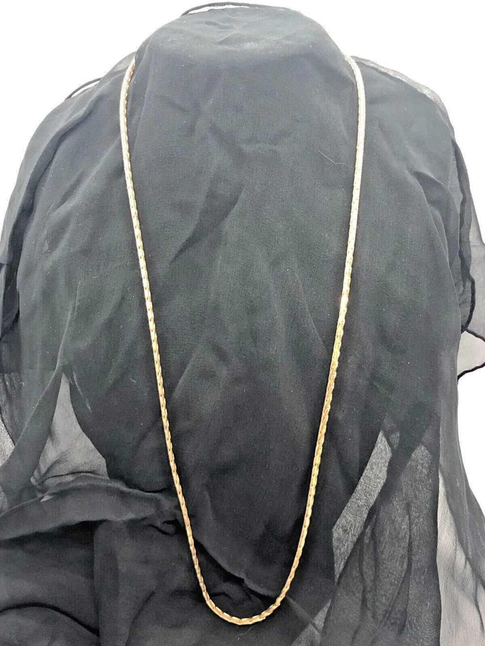14K Gold Plate Flat Wheat Chain Design 24 in Necklace